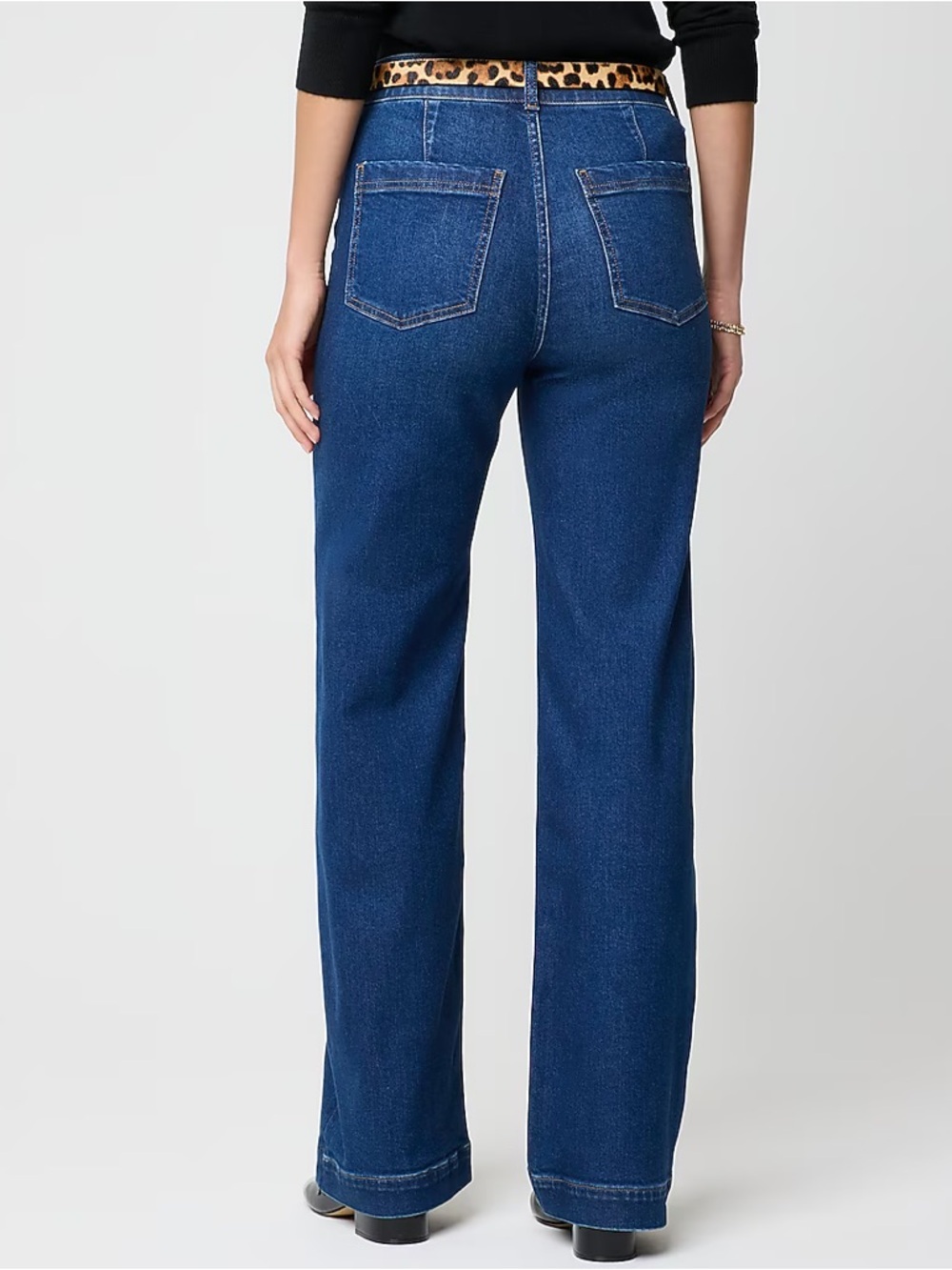 J.Crew Factory High-Rise Wide-Leg Jean in All-Day Stretch in Surf Shore Size 35 - Picture 2 of 5